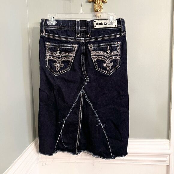 NEW Rock Revival Original Denim Jean Skirt Made from Jeans Size 25 Waist - Picture 3 of 4